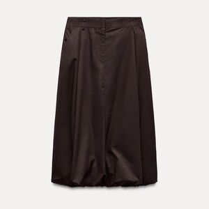Zara Dark Brown Baloon Midi Skirt